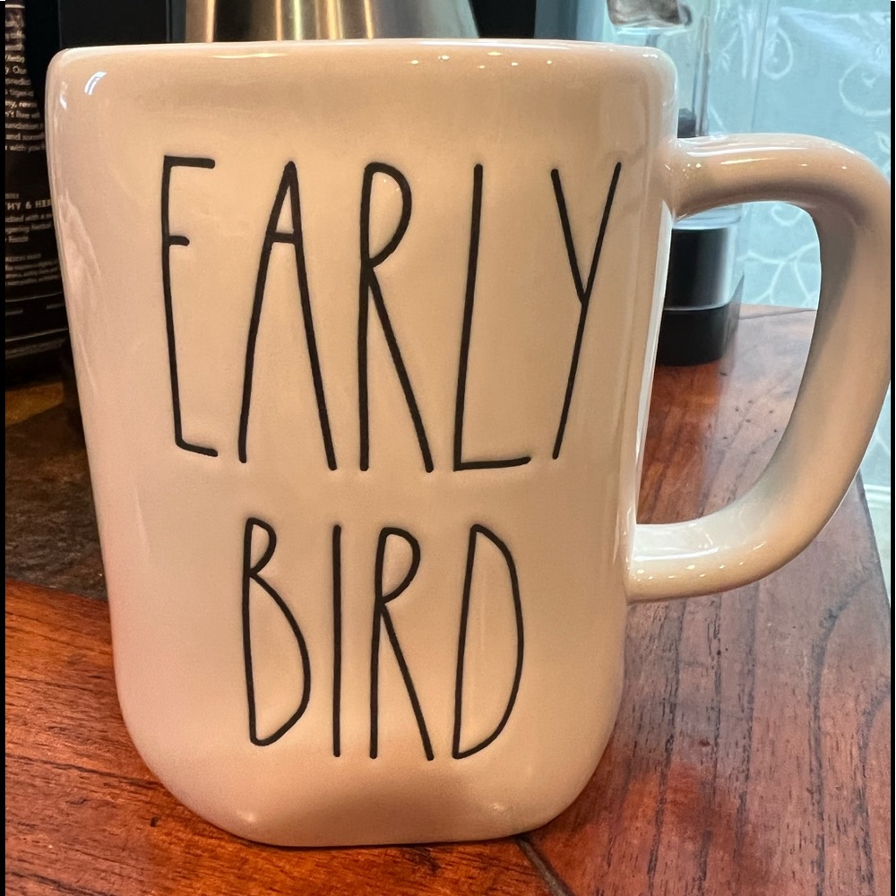 Rae Dunn Early Bird Mug with 4 vineyard vines stickers